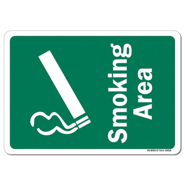 OSHA, 3.5" Height, Decal, 5" x 3.5", Landscape, PK10, Smoking Area